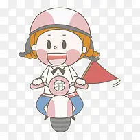 小清新送外卖的女孩免抠图-空若网 小清新送外卖的女孩免抠图-空若网