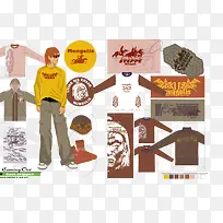 时尚男装矢量图-空若网 时尚男装矢量图-空若网