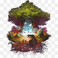 Q版树房子-空若网 Q版树房子-空若网