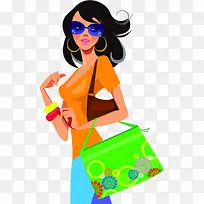 卡通时尚女性购物白领-空若网 卡通时尚女性购物白领-空若网