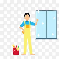 矢量擦玻璃素材-空若网 矢量擦玻璃素材-空若网