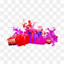 春节礼物堆橱窗海报素材-空若网 春节礼物堆橱窗海报素材-空若网