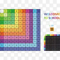 矢量彩色乘法口诀表-空若网 矢量彩色乘法口诀表-空若网