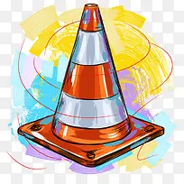 手绘多彩路障-空若网 手绘多彩路障-空若网