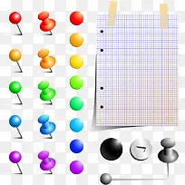 矢量彩色图钉-空若网 矢量彩色图钉-空若网