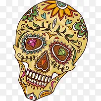 多彩花朵骷髅头-空若网 多彩花朵骷髅头-空若网