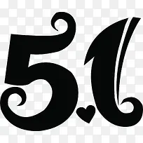 黑色立体可爱情俏皮五一字体-空若网 黑色立体可爱情俏皮五一字体-空若网