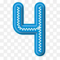 蓝色圆润数字4-空若网 蓝色圆润数字4-空若网