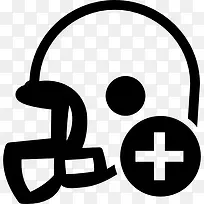 橄榄球头盔按钮添加加号图标-空若网 橄榄球头盔按钮添加加号图标-空若网