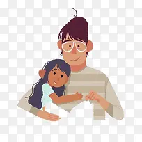 有爱父女拥抱人物卡通-空若网 有爱父女拥抱人物卡通-空若网