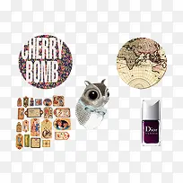 矢量装饰标签指甲油小松鼠-空若网 矢量装饰标签指甲油小松鼠-空若网