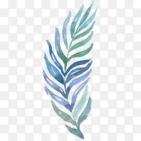 手绘水彩蓝绿色树枝-空若网 手绘水彩蓝绿色树枝-空若网