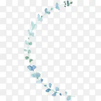 手绘水彩蓝绿色树枝-空若网 手绘水彩蓝绿色树枝-空若网