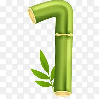 绿色竹子卡通数字1-空若网 绿色竹子卡通数字1-空若网