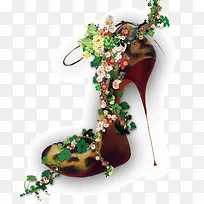 时尚豹纹花朵高跟鞋-空若网 时尚豹纹花朵高跟鞋-空若网