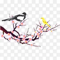 卡通梅花树枝元素-空若网 卡通梅花树枝元素-空若网