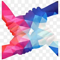 手握手 彩色-空若网 手握手 彩色-空若网