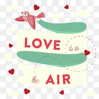 矢量粉色浪漫爱情鸟丝带-空若网 矢量粉色浪漫爱情鸟丝带-空若网