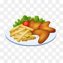 美味卡通薯条食物矢量图-空若网 美味卡通薯条食物矢量图-空若网