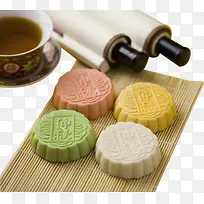 多彩中秋节月饼白底图-空若网 多彩中秋节月饼白底图-空若网