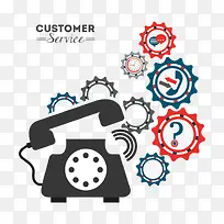 卡通电话和齿轮-空若网 卡通电话和齿轮-空若网