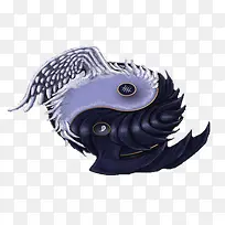 阴阳鱼插画-空若网 阴阳鱼插画-空若网