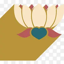 装饰土黄色调扁平化莲花-空若网 装饰土黄色调扁平化莲花-空若网