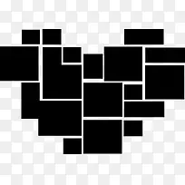 黑色个性方框拼接爱心-空若网 黑色个性方框拼接爱心-空若网