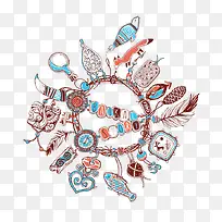 复古手绘钥匙扣手-空若网 复古手绘钥匙扣手-空若网