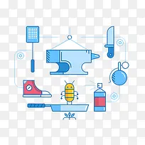 扁平化工程流程插画-空若网 扁平化工程流程插画-空若网