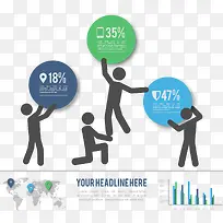 矢量手绘小黑人举着数据标签-空若网 矢量手绘小黑人举着数据标签-空若网