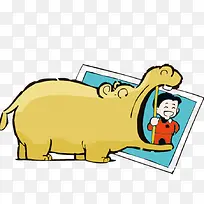 河马卡通插画-空若网 河马卡通插画-空若网