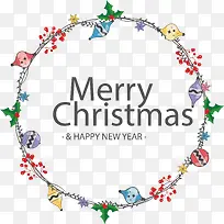 五彩圣诞球花环-空若网 五彩圣诞球花环-空若网