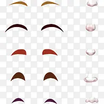 矢量图多彩多样眉毛和鼻子-空若网 矢量图多彩多样眉毛和鼻子-空若网