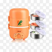 橙色三层保温饭盒-空若网 橙色三层保温饭盒-空若网