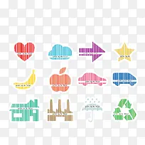 矢量扁平化汽车箭头和水果-空若网 矢量扁平化汽车箭头和水果-空若网