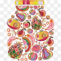 创意水果罐矢量图-空若网 创意水果罐矢量图-空若网