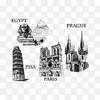 矢量手绘建筑-空若网 矢量手绘建筑-空若网