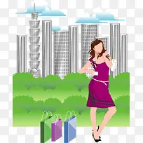 时尚女性插画矢量图-空若网 时尚女性插画矢量图-空若网