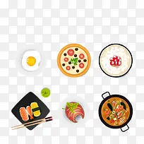 美味食物俯视图矢量素材-空若网 美味食物俯视图矢量素材-空若网