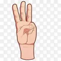 矢量三根手指-空若网 矢量三根手指-空若网