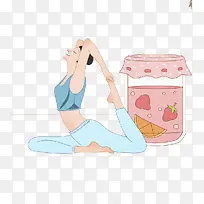 多彩练习瑜伽的女孩-空若网 多彩练习瑜伽的女孩-空若网