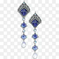 蓝色宝石耳环-空若网 蓝色宝石耳环-空若网