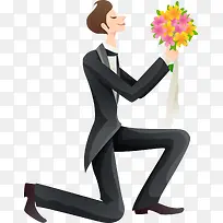 跪地求婚的帅气新郎-空若网 跪地求婚的帅气新郎-空若网