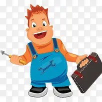 维护工人插画-空若网 维护工人插画-空若网