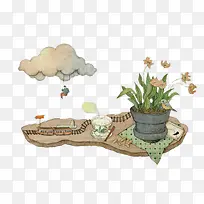 创意插画-荡秋千-空若网 创意插画-荡秋千-空若网