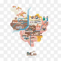 扁平化生活场景-空若网 扁平化生活场景-空若网