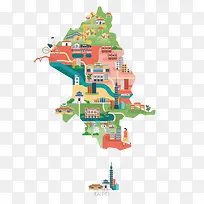 扁平化生活场景-空若网 扁平化生活场景-空若网