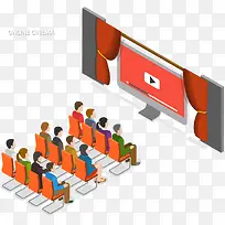 矢量电脑网络电视创意素材-空若网 矢量电脑网络电视创意素材-空若网