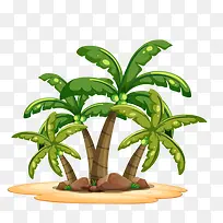 卡通椰子树小岛插画-空若网 卡通椰子树小岛插画-空若网